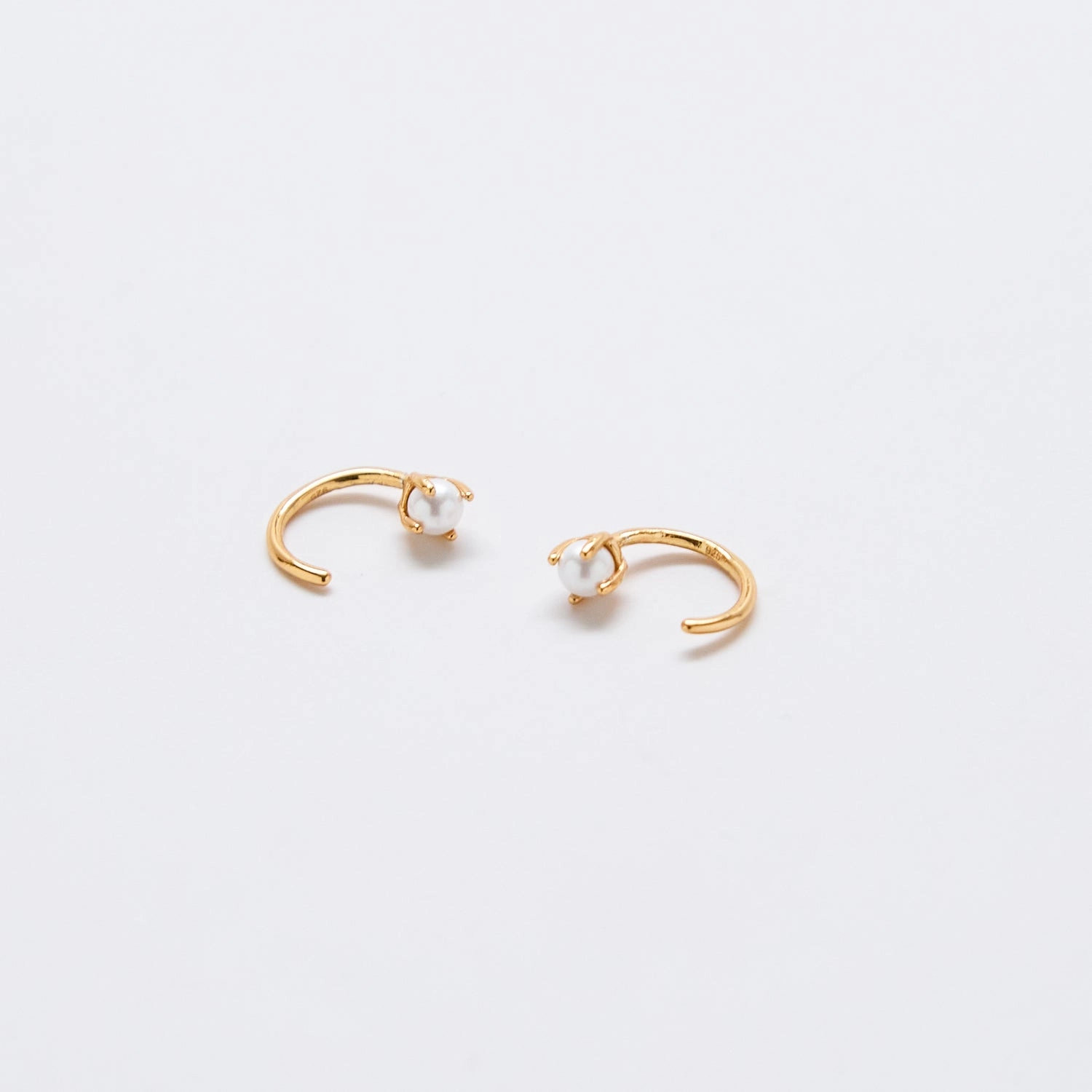 Pearl Gold Open Hoop Earrings Charming Adornment