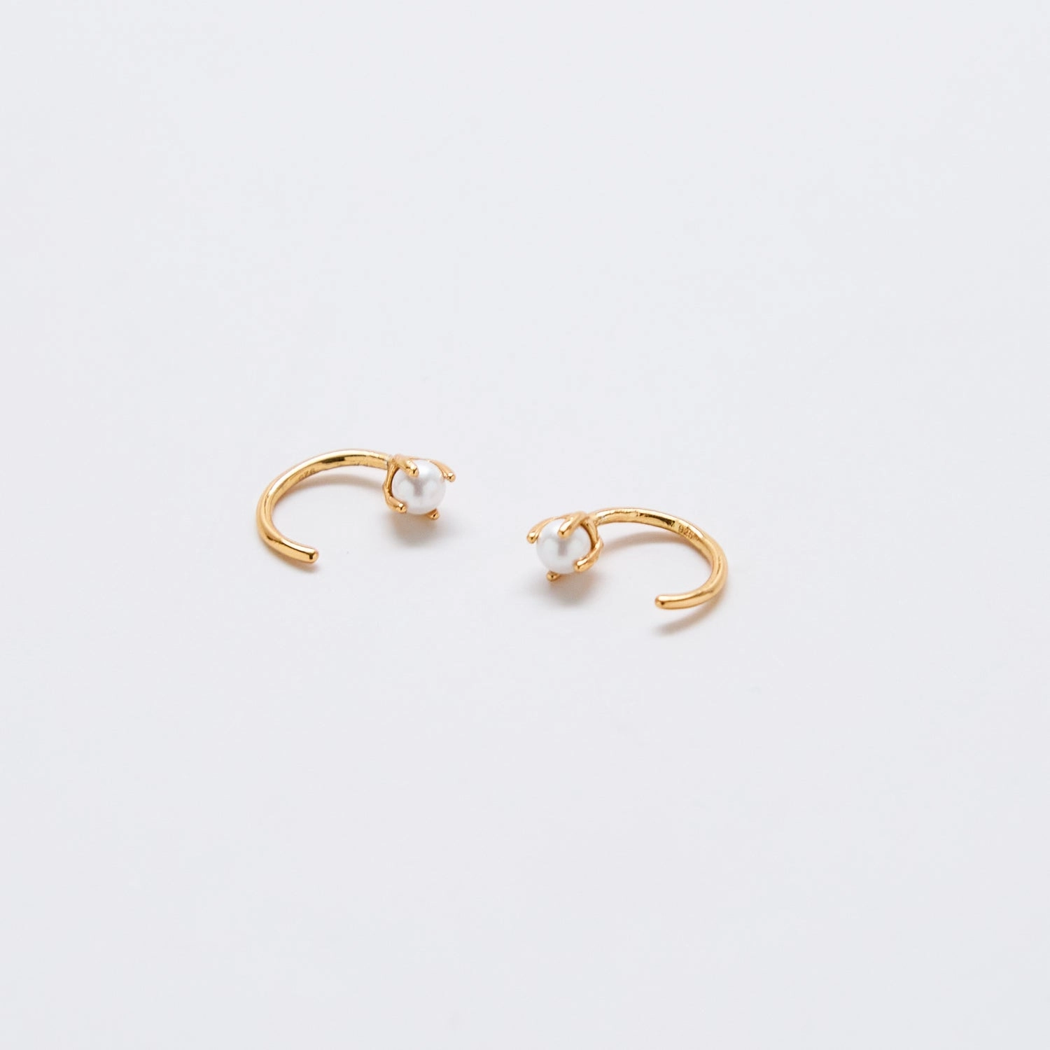 Creative Craft Wedding guest Pearl Gold Open Hoop Earrings