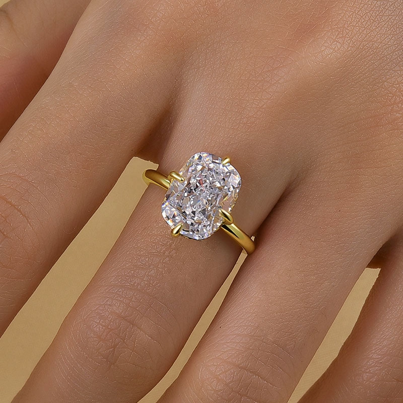 Louily Classic Cushion Cut Engagement Ring For Women In Sterling Silver Bridal Look