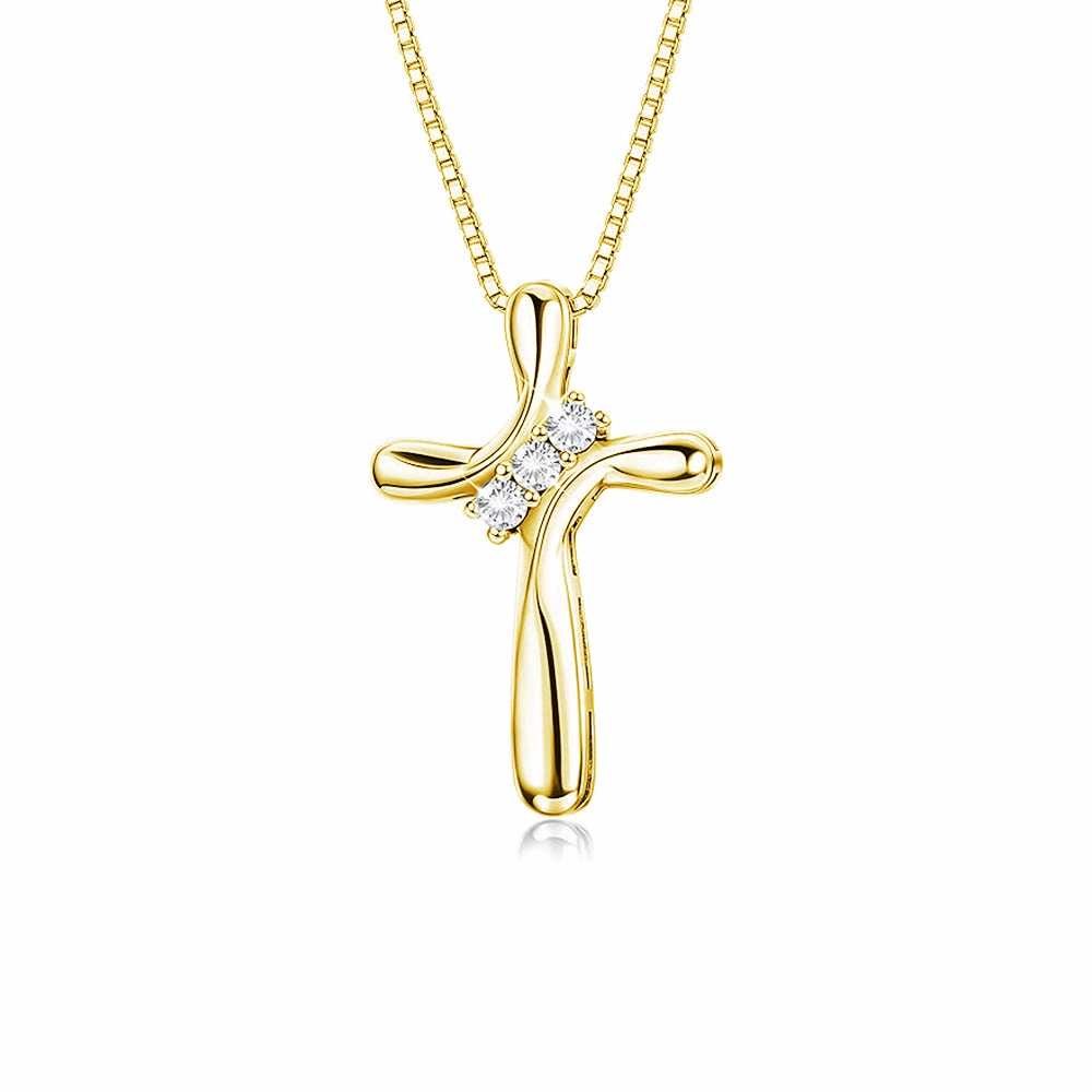 Seasonal Favorite Fashion Night Modern Cross Necklace Pendant with Lab Grown Diamond Accents