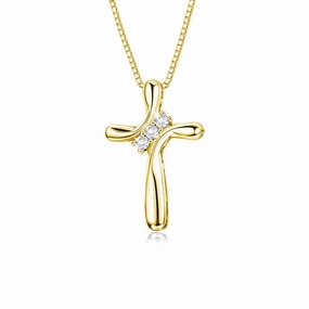 Seasonal Favorite Fashion Night Modern Cross Necklace Pendant with Lab Grown Diamond Accents