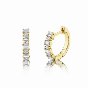 Refined Embellishment BAGUETTE HUGGIE EARRING