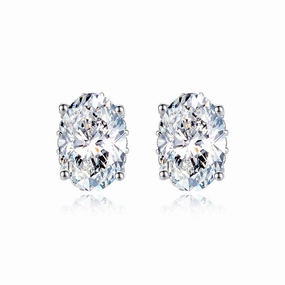 Beautiful Detail 1 Carat Oval Diamond Earrings | S925 | Moissanite