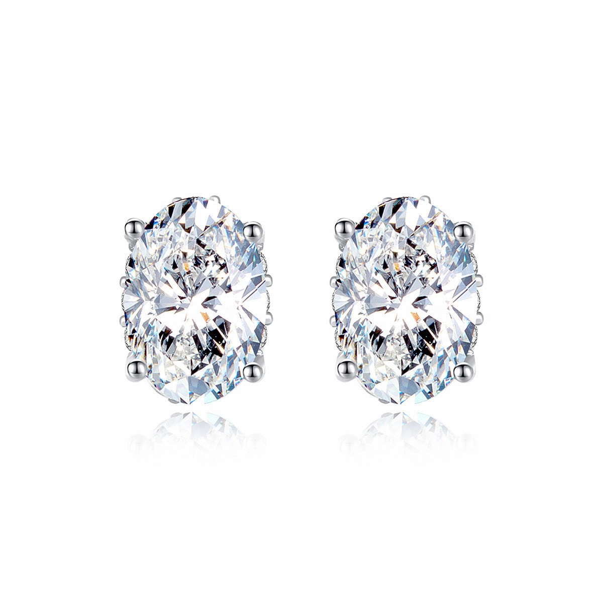 Beautiful Detail 1 Carat Oval Diamond Earrings | S925 | Moissanite
