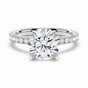 Moissanite Engagement Ring Solitaire With Pav?? Accents Evening Set Statement Layer