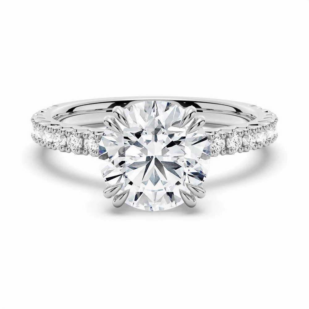 Luxe Craft Moissanite Engagement Ring Solitaire With Pav?? Accents