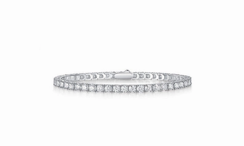 Moissanite Tennis Bracelet | S925 Sterling Silver | VVS1 D Color Timeless Gem Evening Accent