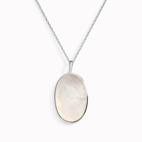 Artisan Craft Mother of Pearl Silver Necklace