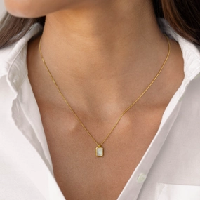 Mother of Pearl Tag Necklace - Iria For Boss