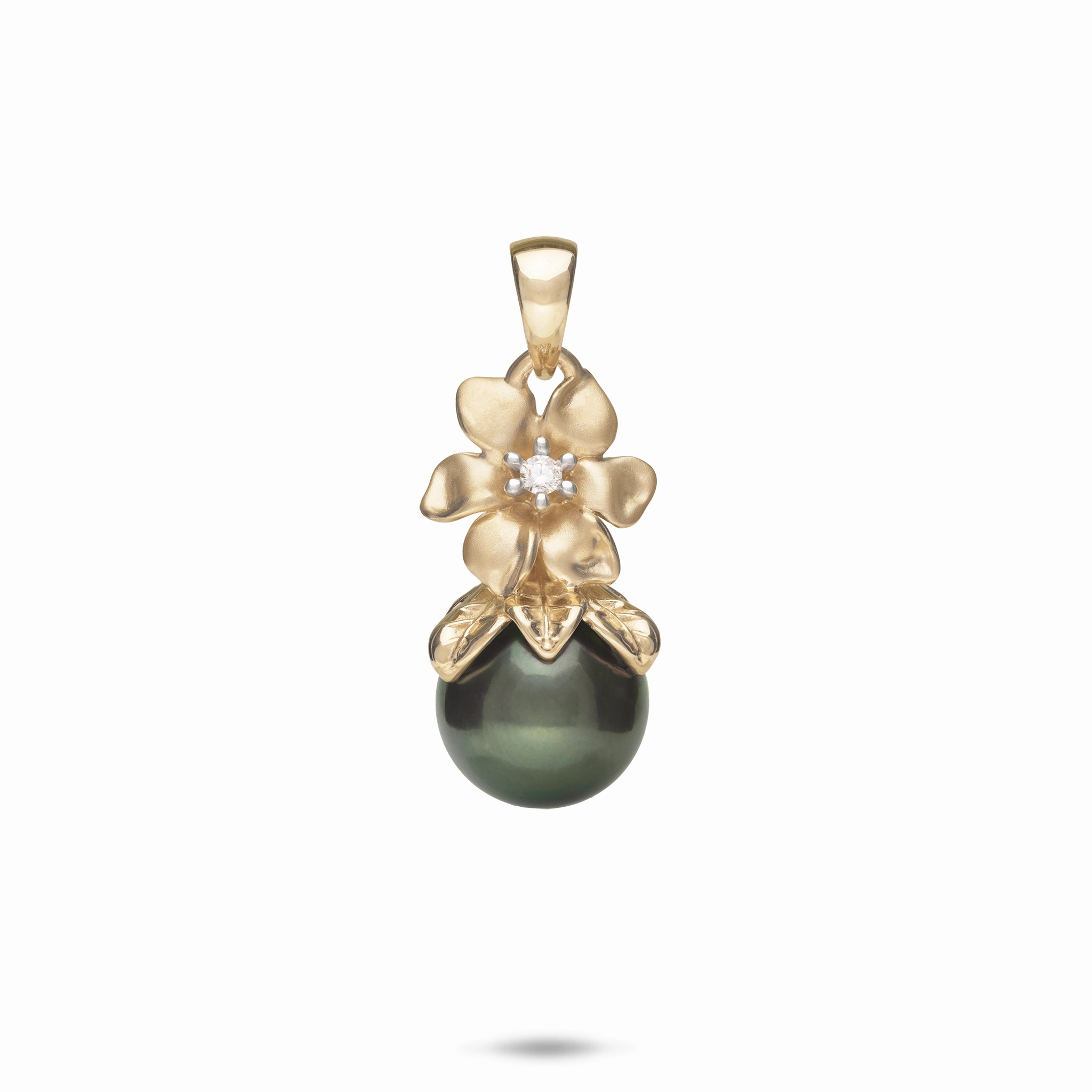 Versatile Gem Classic Pairing N????? Tahitian Black Pearl Pendant in Gold with Diamond - 10-11mm