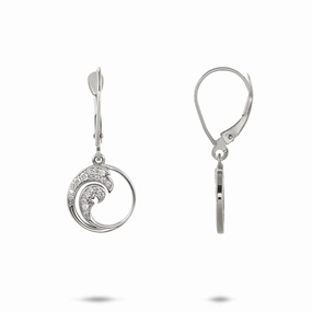 Nalu Earrings in White Gold with Diamonds - 12mm Daily Decoration Office Accessory