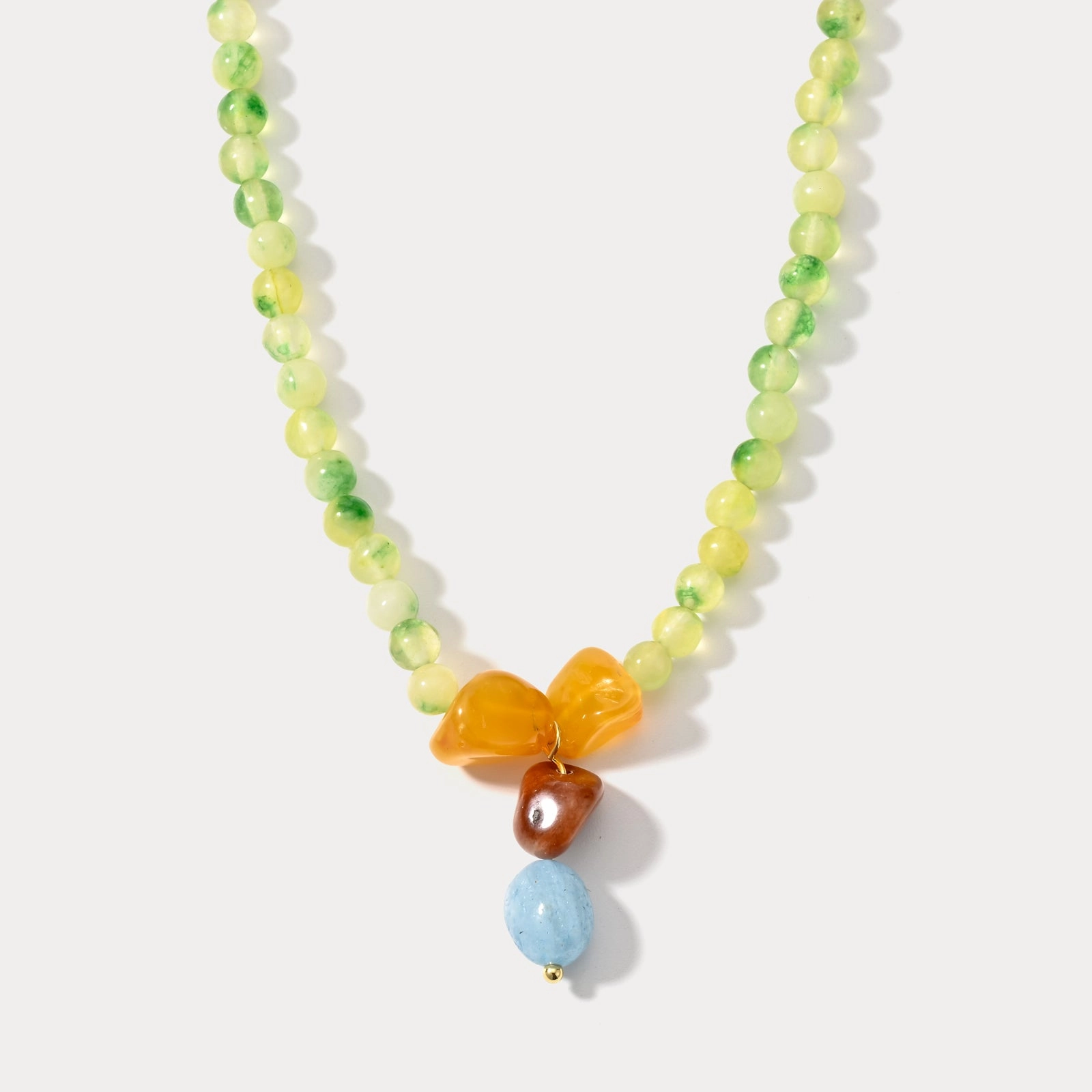 Natural Green Peridot Beaded Necklace Gorgeous Finish