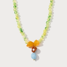 Natural Green Peridot Beaded Necklace Gorgeous Finish