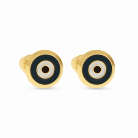 Navy Classic 14kt Evil Eye Studs Stylish Accent Romantic Feature