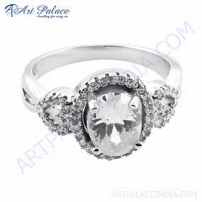 New Arrival: Hot Selling AAA Quality CZ Party Wear 925 Sterling Silver Gemstone Rings Petite Gift
