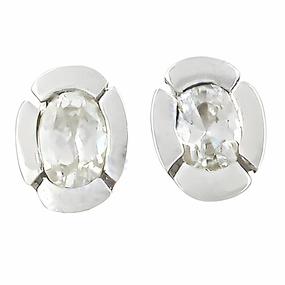 Newest CZ Silver Oval Earrings - Shop Stylish CZ Earrings Linear Embellishment Premium Decor