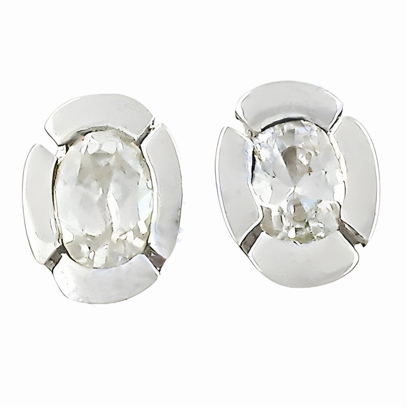 Newest CZ Silver Oval Earrings - Shop Stylish CZ Earrings Linear Embellishment Premium Decor
