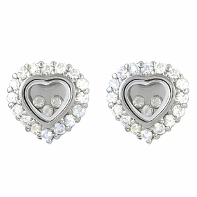 Beautiful Accent Polished Detail Newest Heart Style Cubic Zirconia Gemstone Silver Earrings - Trendy Jewelry