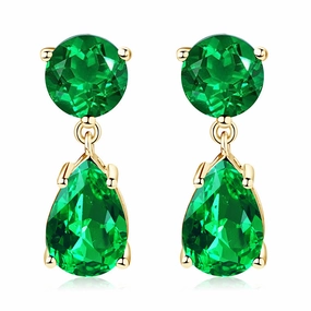 Splendid Embellishment Big Embellishment Emerald Teardrop Earrings | S925