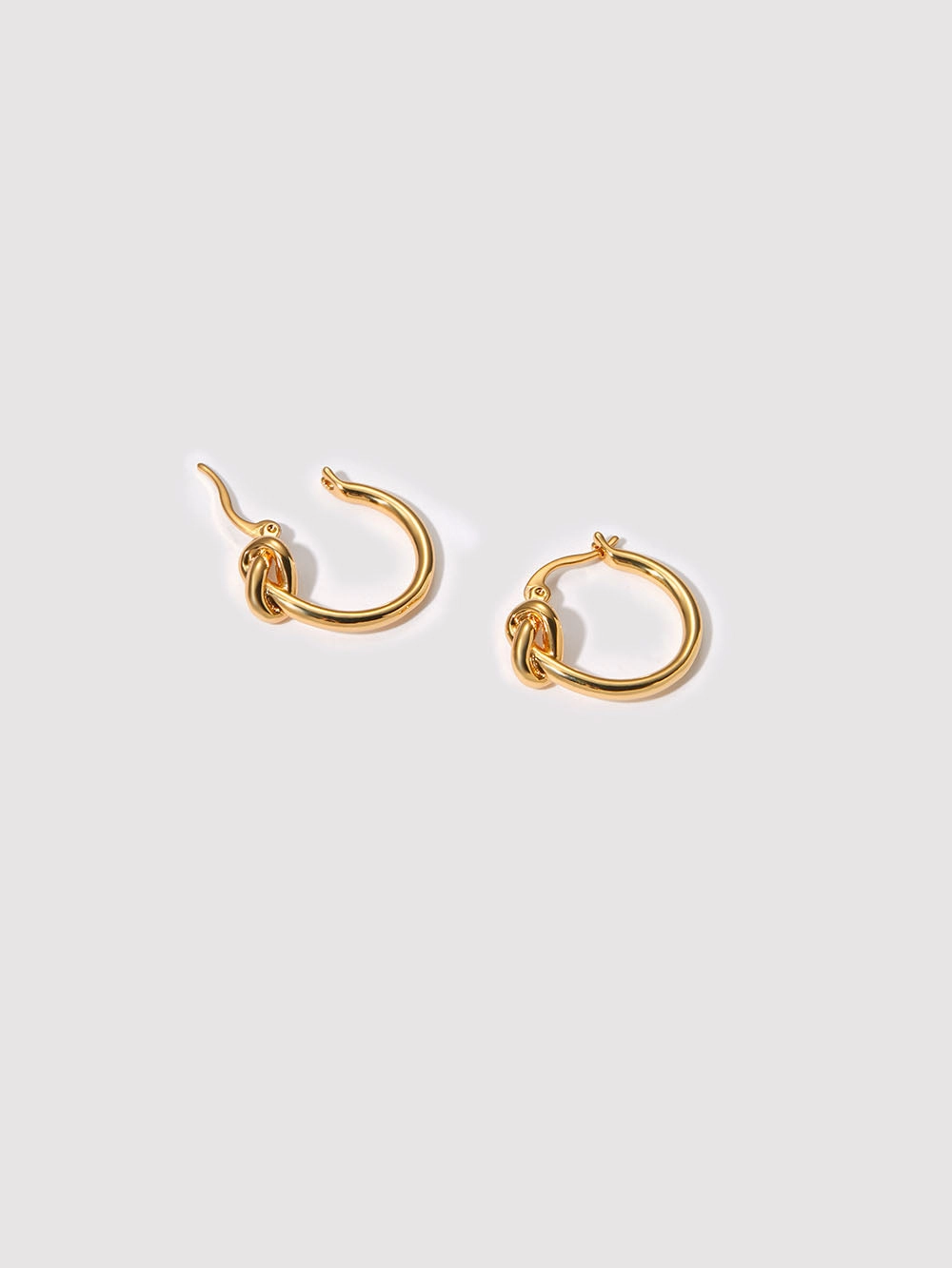 Polished Creation Beautiful Look Fiore Gold Dainty Knot Huggie Hoop Earrings