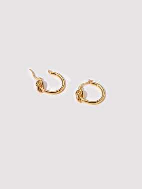 Polished Creation Beautiful Look Fiore Gold Dainty Knot Huggie Hoop Earrings