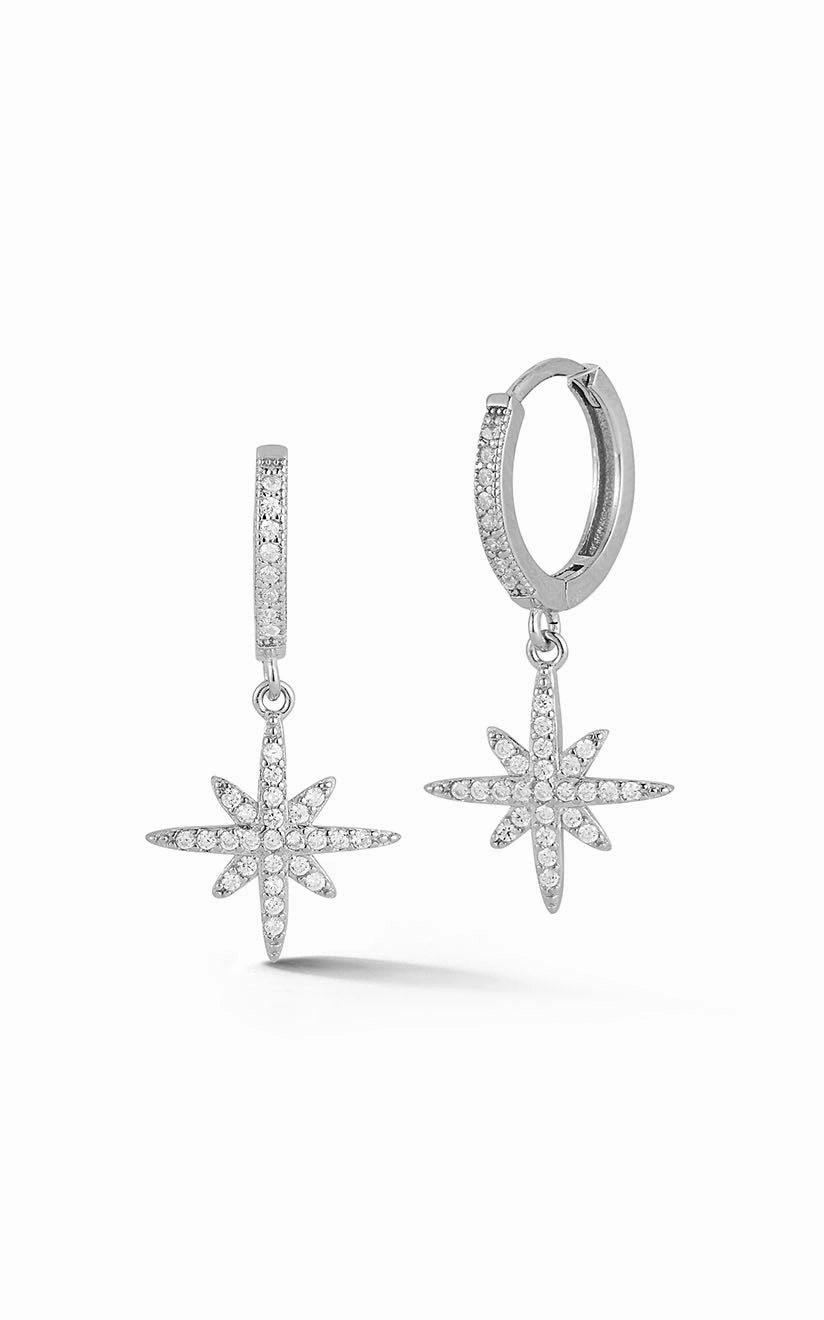 Alluring Style North Star Charm Huggie Earring