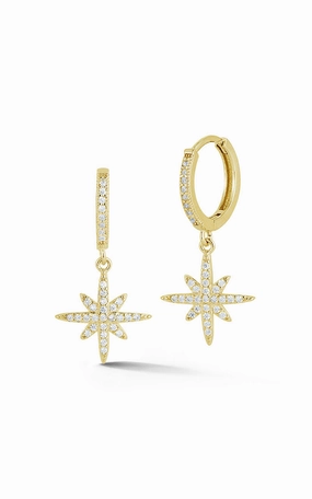 North Star Charm Huggie Earring Exquisite Jewelry