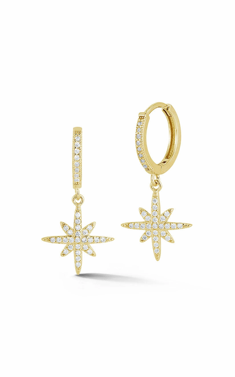 North Star Charm Huggie Earring Exquisite Jewelry