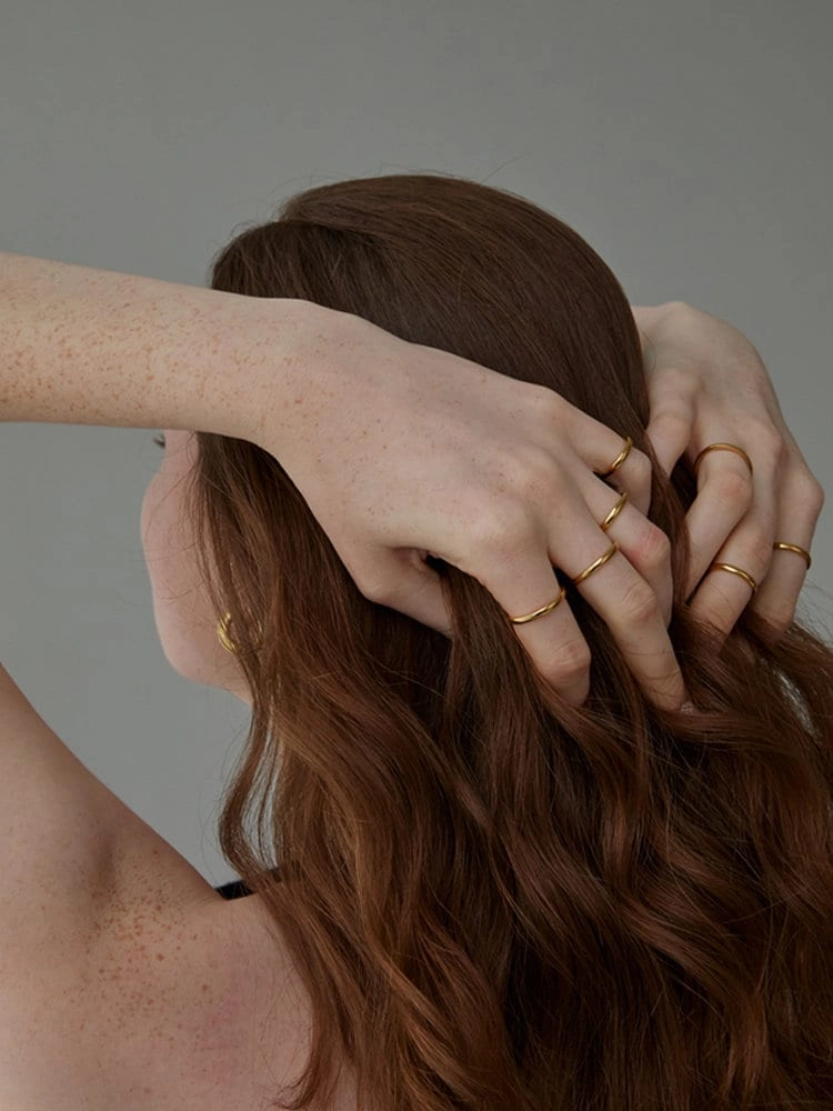 Oblession Essentials 2mm Round Ring 18K Waterproof Layered Ring Artistic Insignia Premium Choice