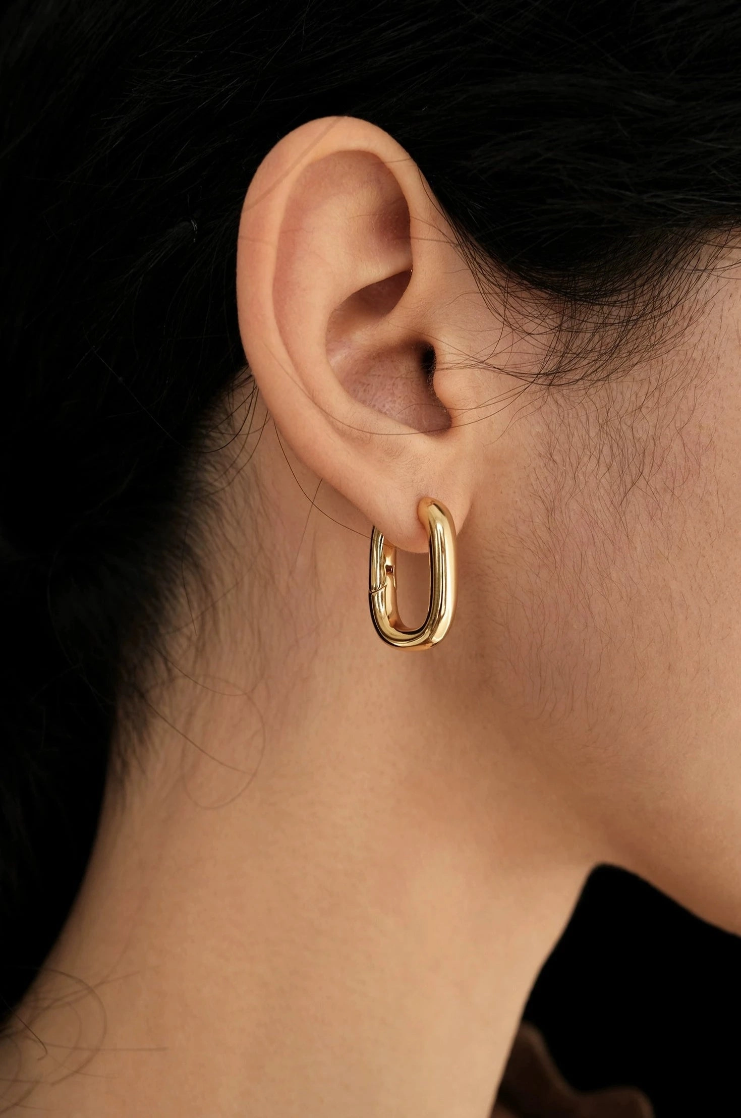 Oblession Essentials Square Hoops Large & Small Gold Stunning Element Sturdy Adornment