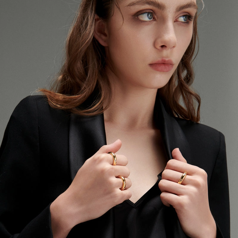 Jacinta 18K Gold Round Band Ring with Cubic Zirconia Quality Expression