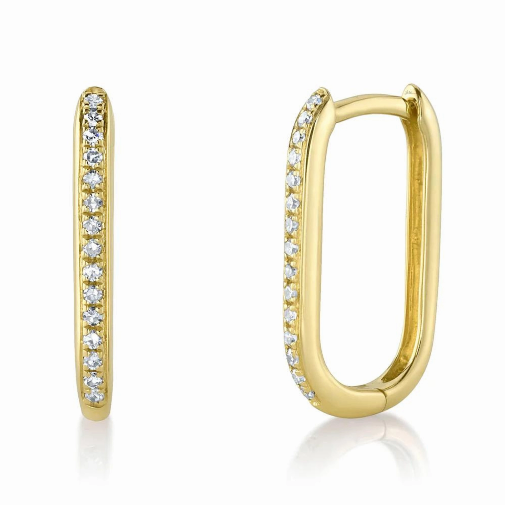 Small Jewelry DIAMOND OVAL HOOP EARRING