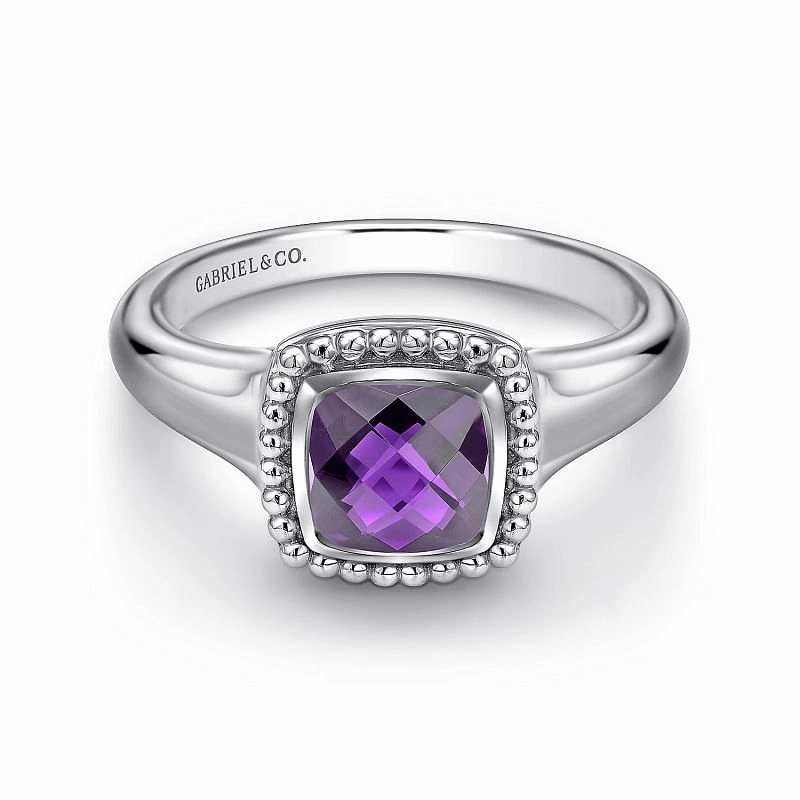 Affordable Look 925 Sterling Silver Bujukan Amethyst Signet Ring