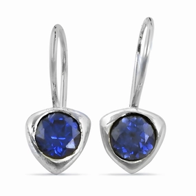 Linear Accent Miniature Accent Stunning Silver Earrings with Pretty Ink Zirconia Gemstones