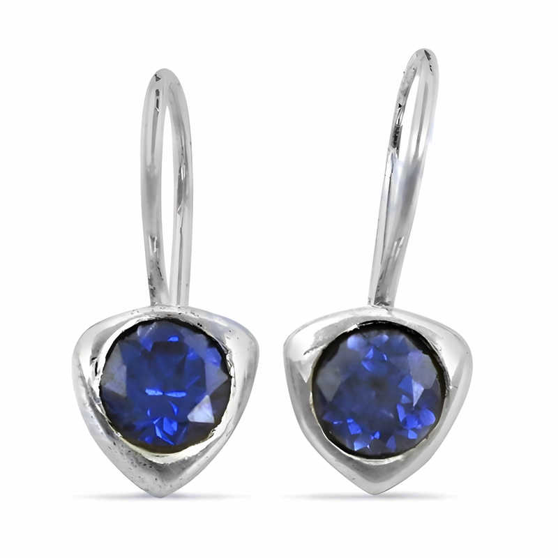 Linear Accent Miniature Accent Stunning Silver Earrings with Pretty Ink Zirconia Gemstones
