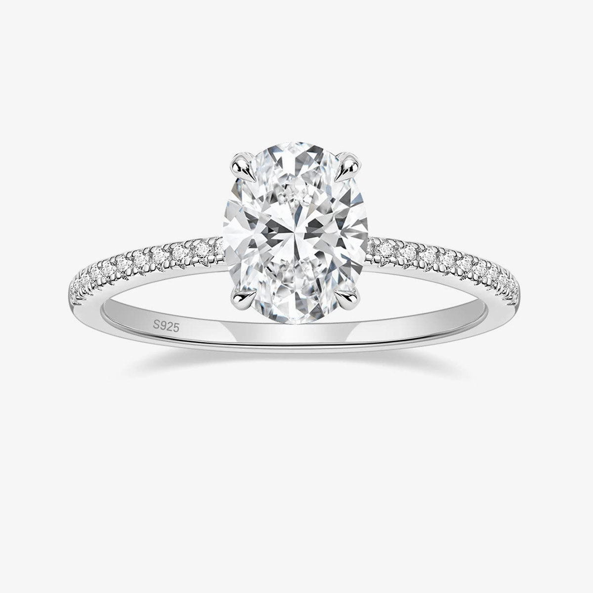 Glow Up Oval Cut Cubic Zirconia Engagement Ring