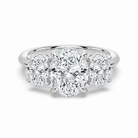 Vibrant Jewelry Look Smart Casual Oval Cut Three Stone Moissanite Engagement Ring