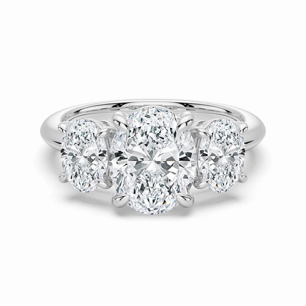 Oval Cut Three Stone Moissanite Engagement Ring Bold Craft
