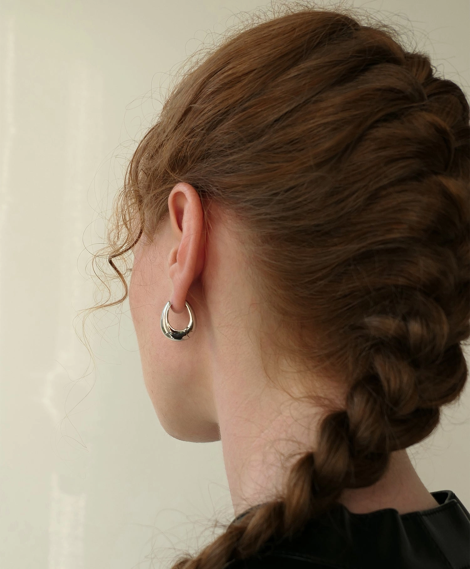 Opulent Adornment Modern Creation Oval Huggie Hoop Earrings 3 Sizes