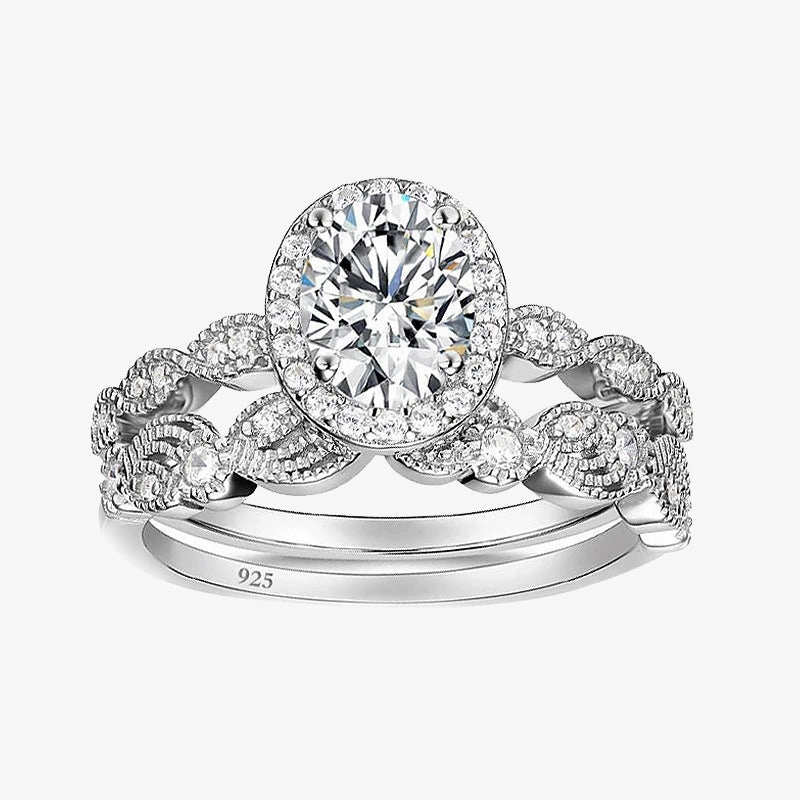 Oval Wedding Ring Sets For Women Heritage Style Elegant Details