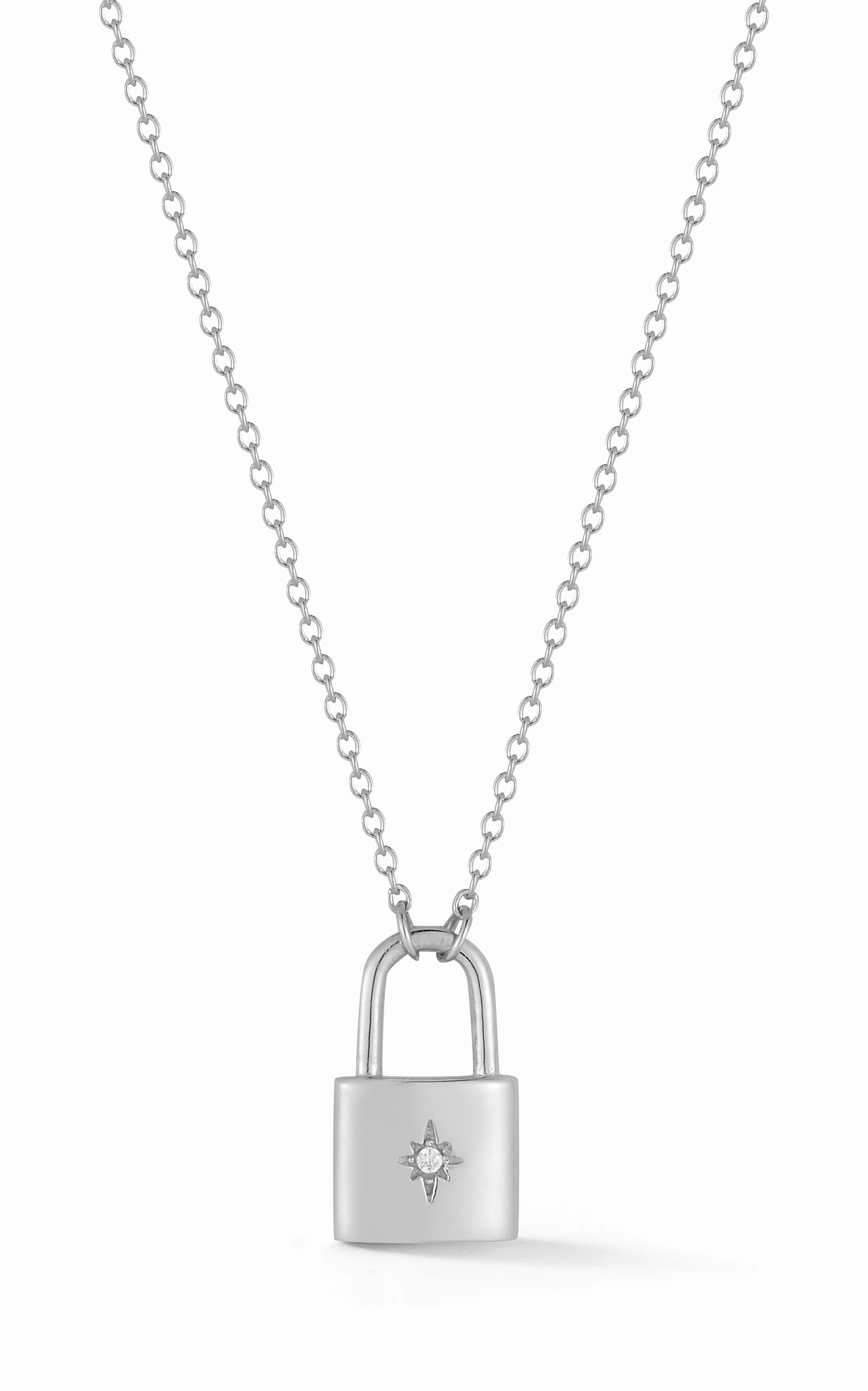 Everyday Match clean look Padlock Pendant Necklace