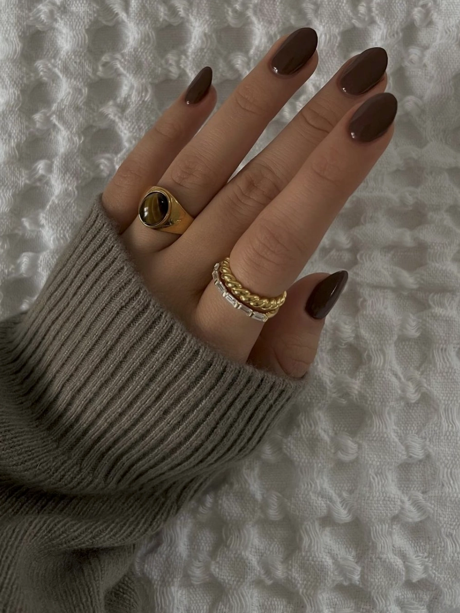 Youth Gift Casual Wear Pagona Oval Stone Ring 18K on Titanium Steel