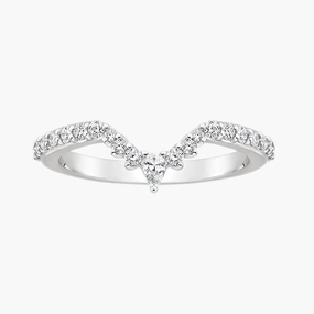 Instant Match Pear and Crown Stackable Curved Engagement Rings
