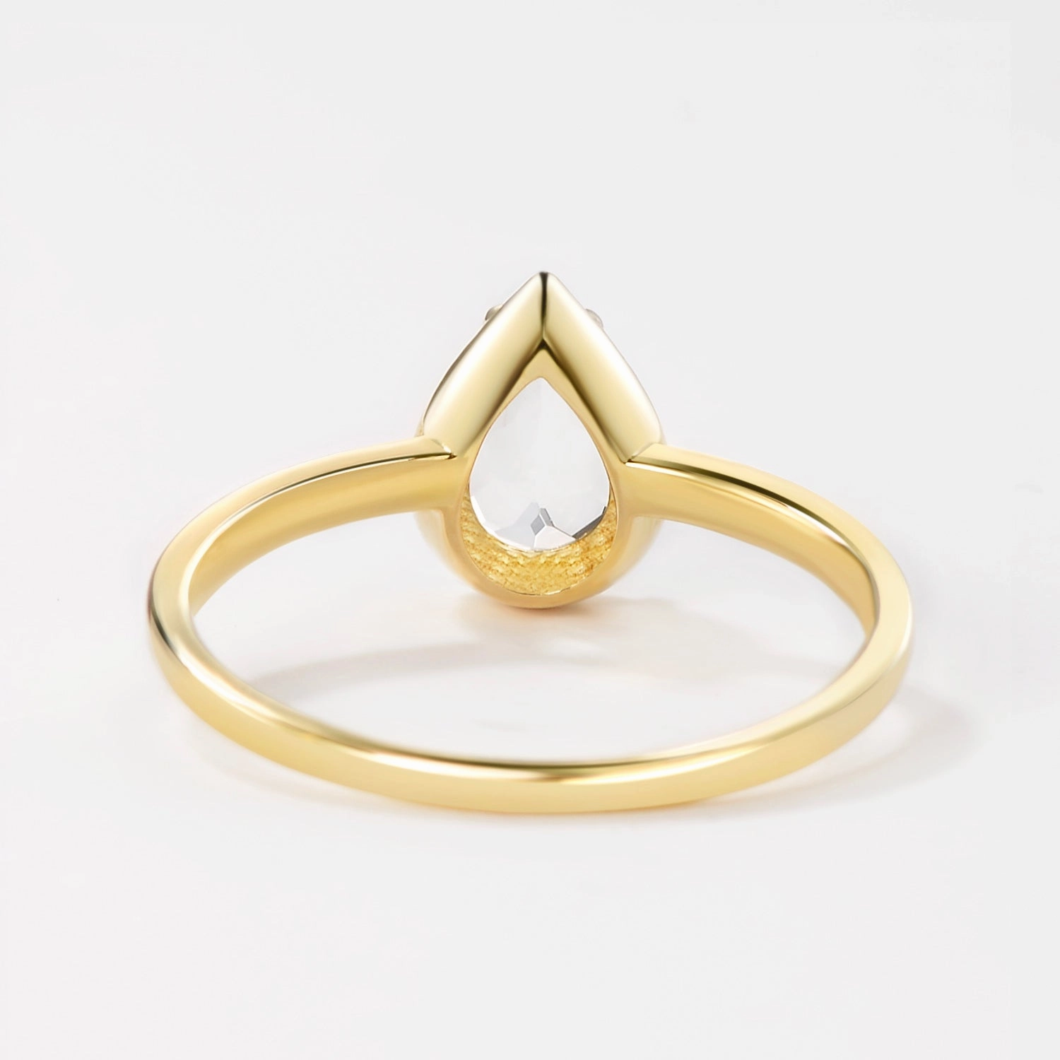 Distinctive Finish Linear Form Pear Moissanite Milgrain Antique Engagement Ring