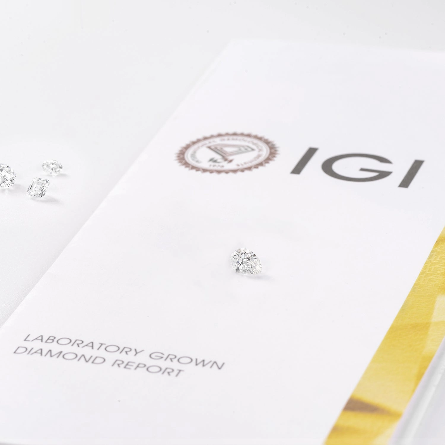 Exclusive Touch Autumn Accent Pear Shaped Lab Grown Diamond Classic Solitaire Ring