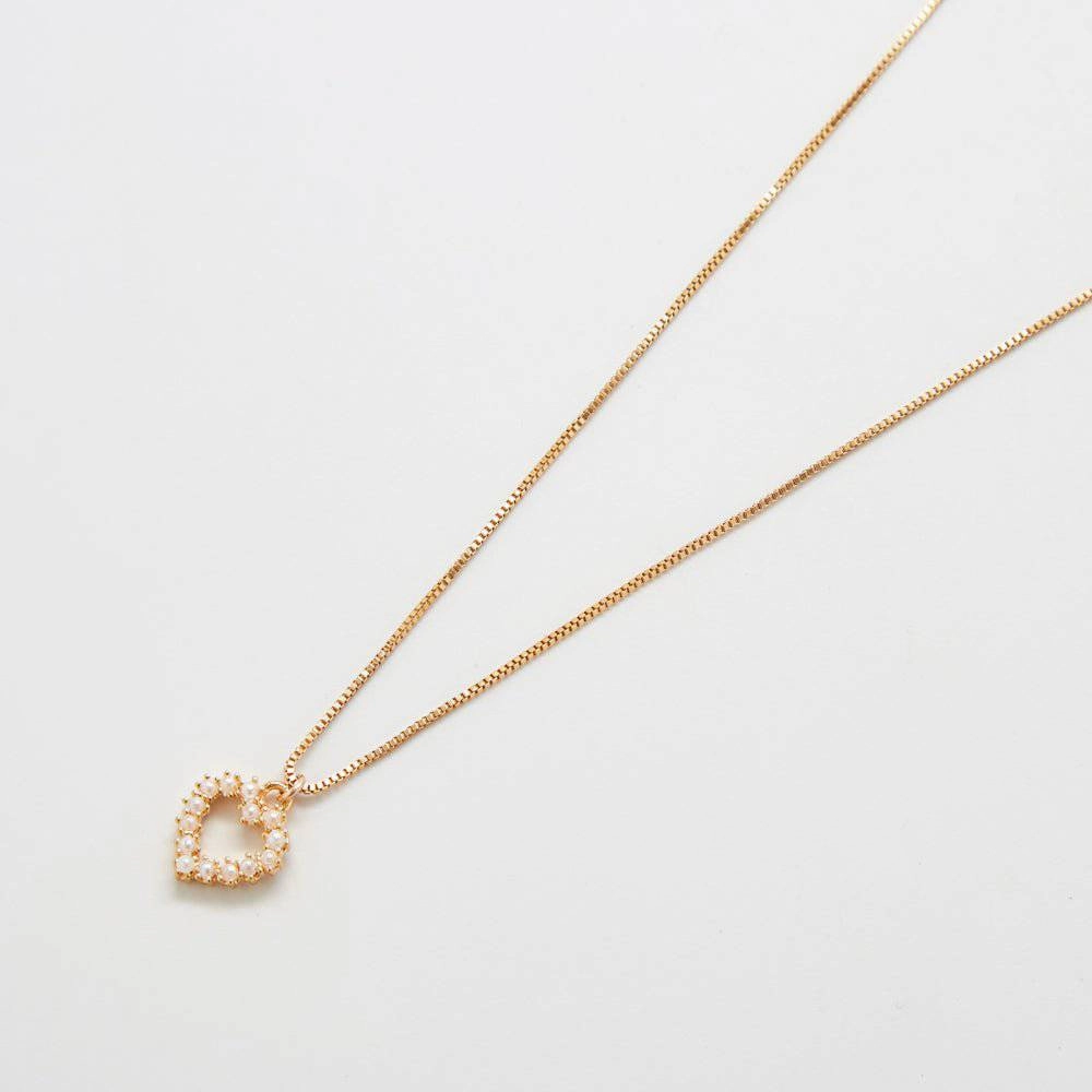 Pearl Heart Necklace Contemporary Layer