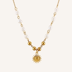 Gift Option Active Look SOL PEARL BEAD SUN NECKLACE