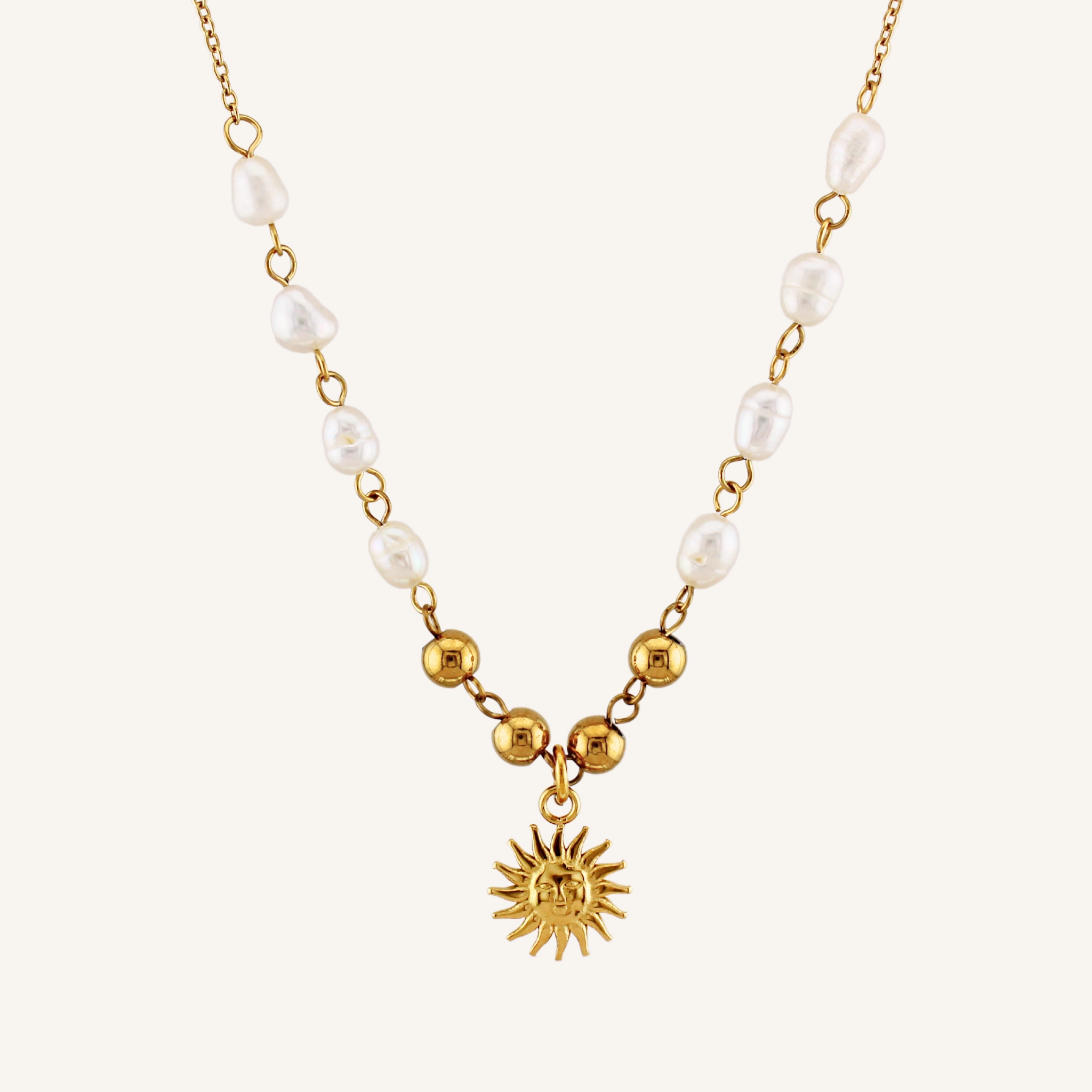 Gift Option Active Look SOL PEARL BEAD SUN NECKLACE