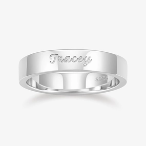 Personalized Engraved Name Ring | 4mm Office Wear Daily Favorite