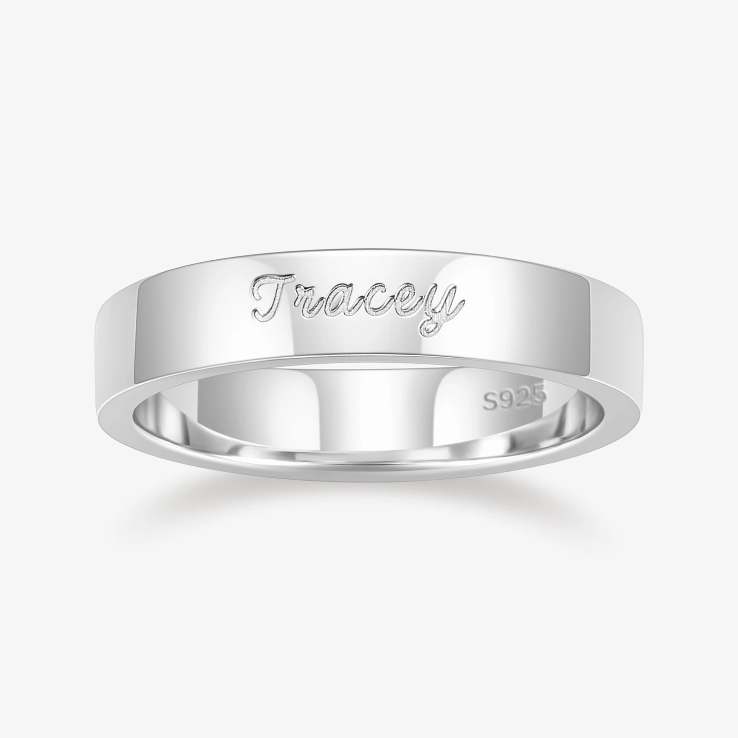 Personalized Engraved Name Ring | 4mm Polished Line